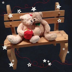 American Greetings Mistletoe Teddy Bears / We Share a Christmas Kiss 6X8" Plush